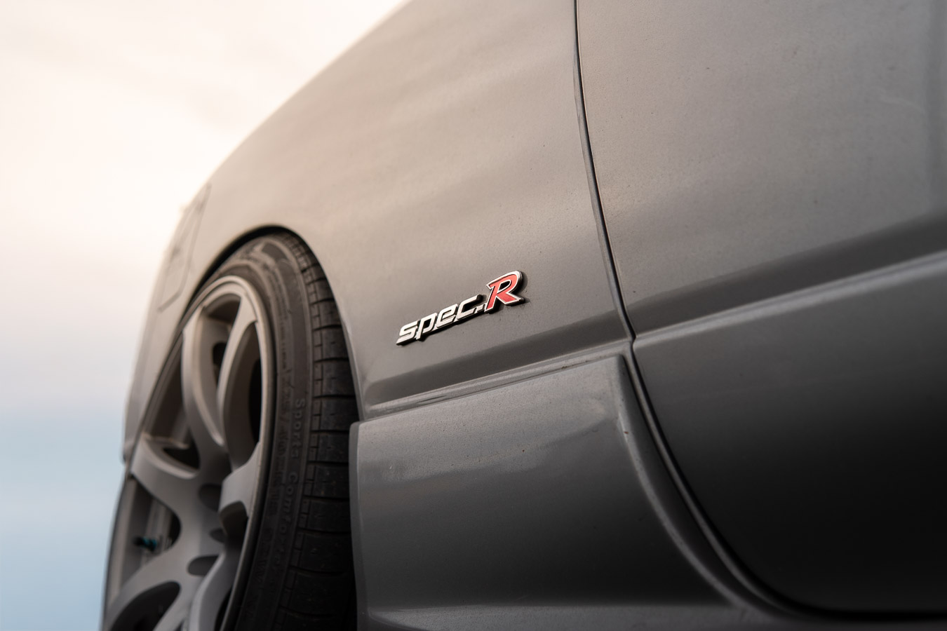 Nissan Silvia Spec-R badge detail above the front wheel